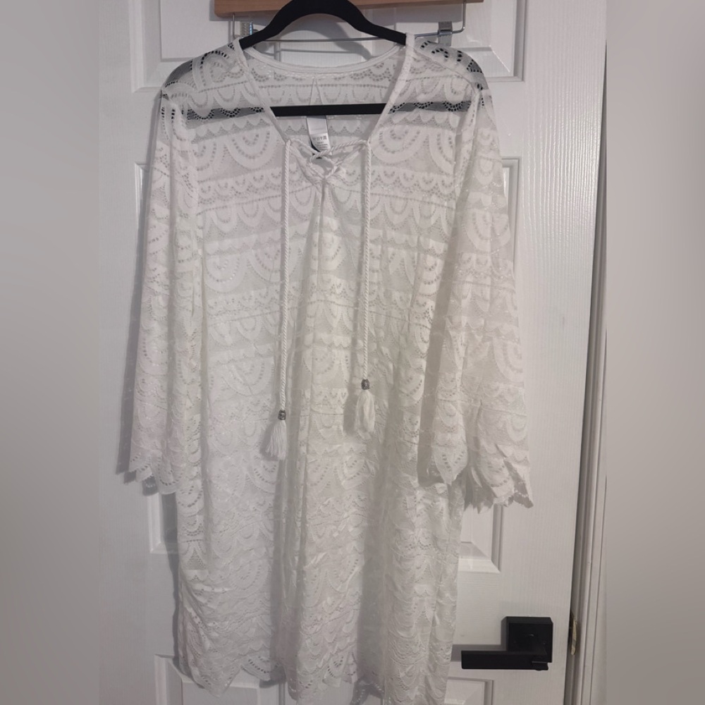Swimsuits For All White Crochet Cover-Up